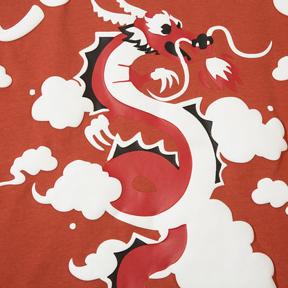 S.M. Zodiac Pattern Dragon Print Short Sleeve S.W.