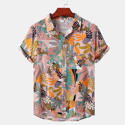 S.M. Summer Men's Hawaiian 3D Digital Printing Shirt Short Sleeve