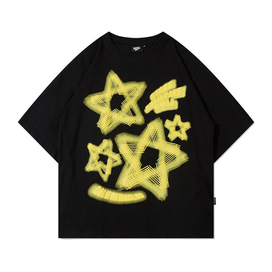 S.M. Five-pointed Star Printed Short Sleeve