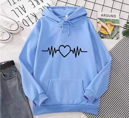 Fleece-lined Hoodie Sweater Couple's Tops Loose