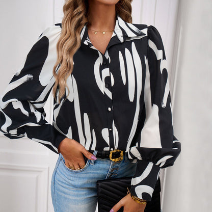 Printed Women's Long-sleeve blouses S.W.