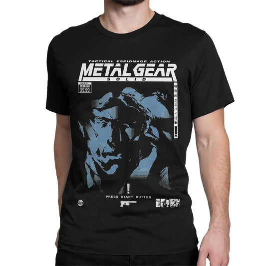 S.M. Men Women MGS1 Solid Snake Game T Shirt Metal Gear Cotton Tops Funny Short Sleeve O Neck Tees Classic T-Shirts