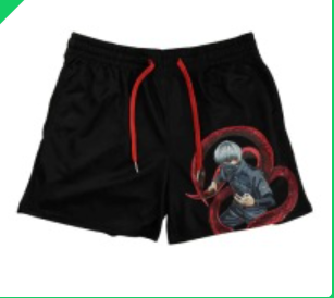 S.M. Shorts Fitness sports polyester breathable shorts Various anime styles