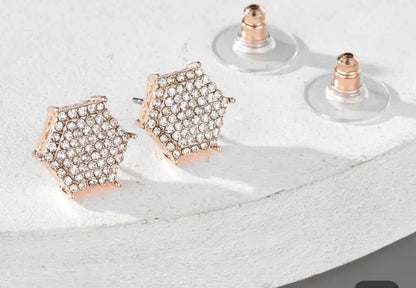 Hexagon Studded studs.