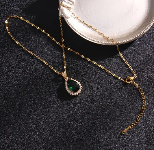 Stunning Emerald inlayed with Zirconia