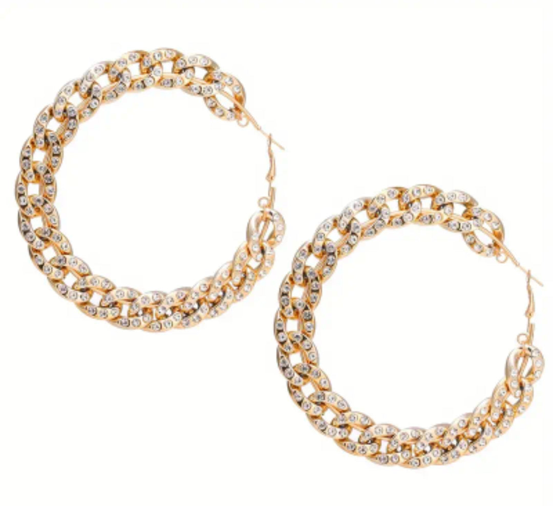 CUBAN LINK HOOP EARRINGS