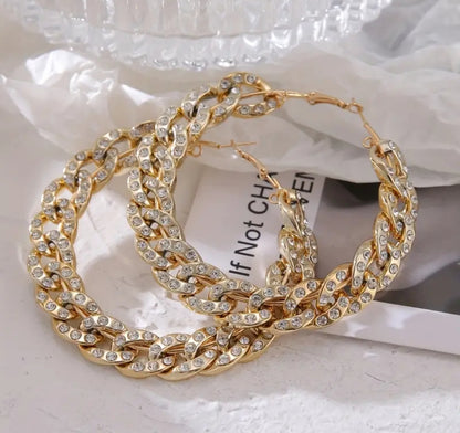 CUBAN LINK HOOP EARRINGS