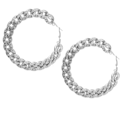 CUBAN LINK HOOP EARRINGS