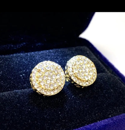 Gold STUD EARRINGS INLAYED WITH ZIRCONIA