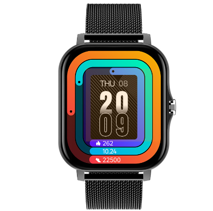 a smart watch with a multicolored face