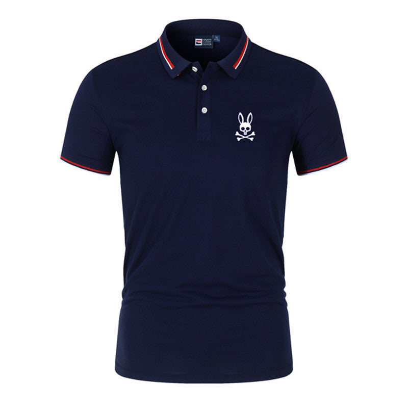 S.M. Men's Printed Short-sleeved Polo style Shirt