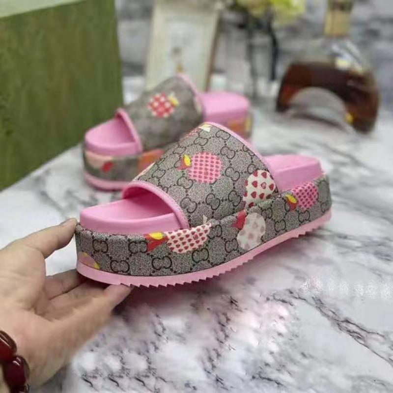 embroidered thick bottom casual women's flip-flop summer shoes multiple colors