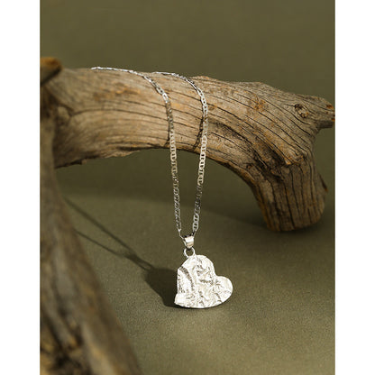 Simple Texture Love Pig Nose Chain S925 Sterling Silver Necklace