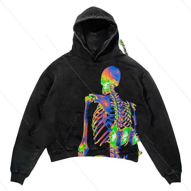 S.M.  Letter Explosion Printed Men's Clothing Skull Fashion