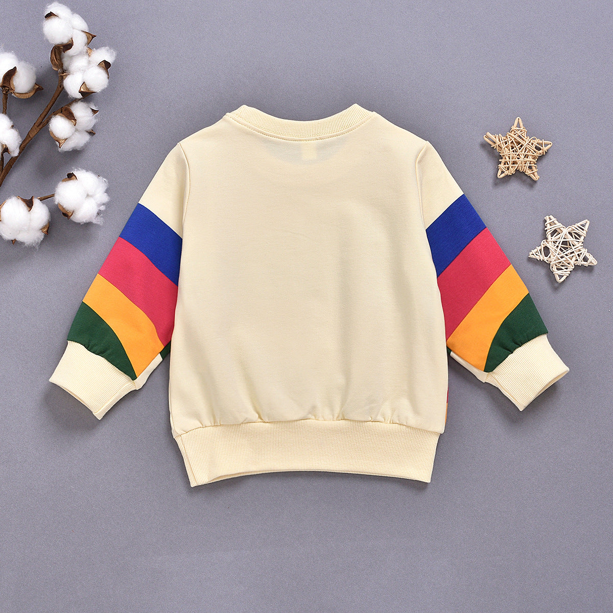 Rainbow Print Long Sleeve Round Neck Children's Clothing For Men And Women