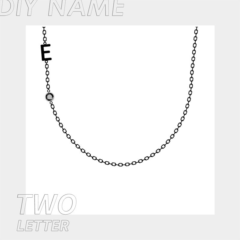 Stainless Steel 26 English Letter Name Necklace- F.J.C. JEWELRY