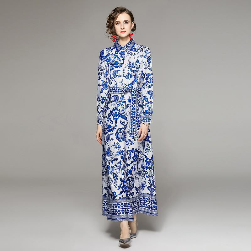 S.W.  Women's Printed Long Sleeve Dress