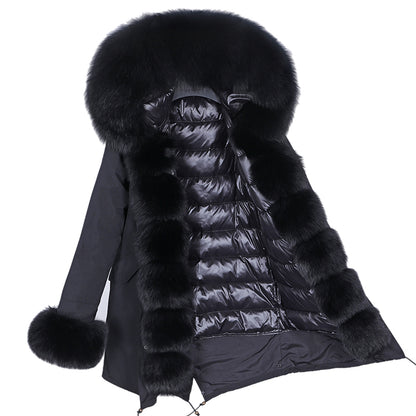 Coat Fur With Detachable Inner Liner Placket