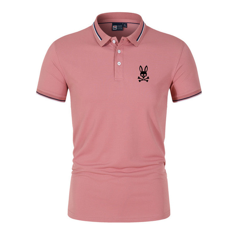 S.M. Men's Printed Short-sleeved Polo style Shirt