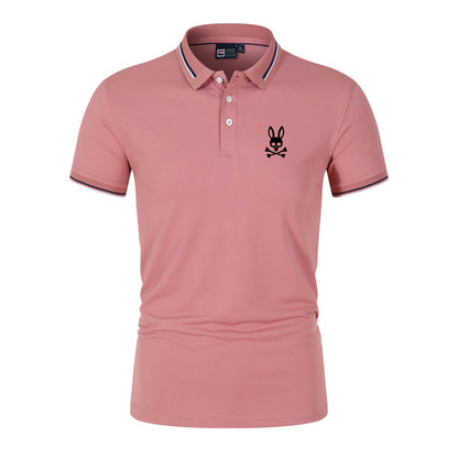 S.M. Men's Printed Short-sleeved Polo style Shirt