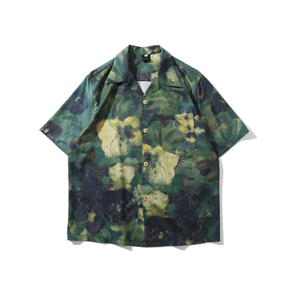 S.M. Men's Hip Hop Floral Print Long Sleeve Shirt