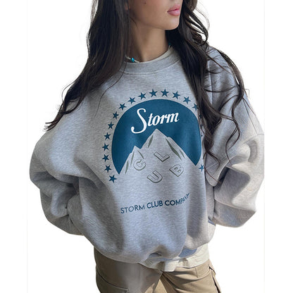 S.W. "Storm Club"  Graphic Print Crew Neck women's Sweatshirt