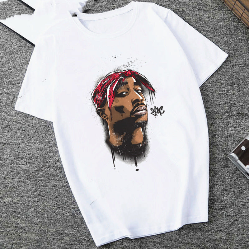 S.M. Hip-hop Fashion Print Men's And Women's Trendy T-shirt S.W.