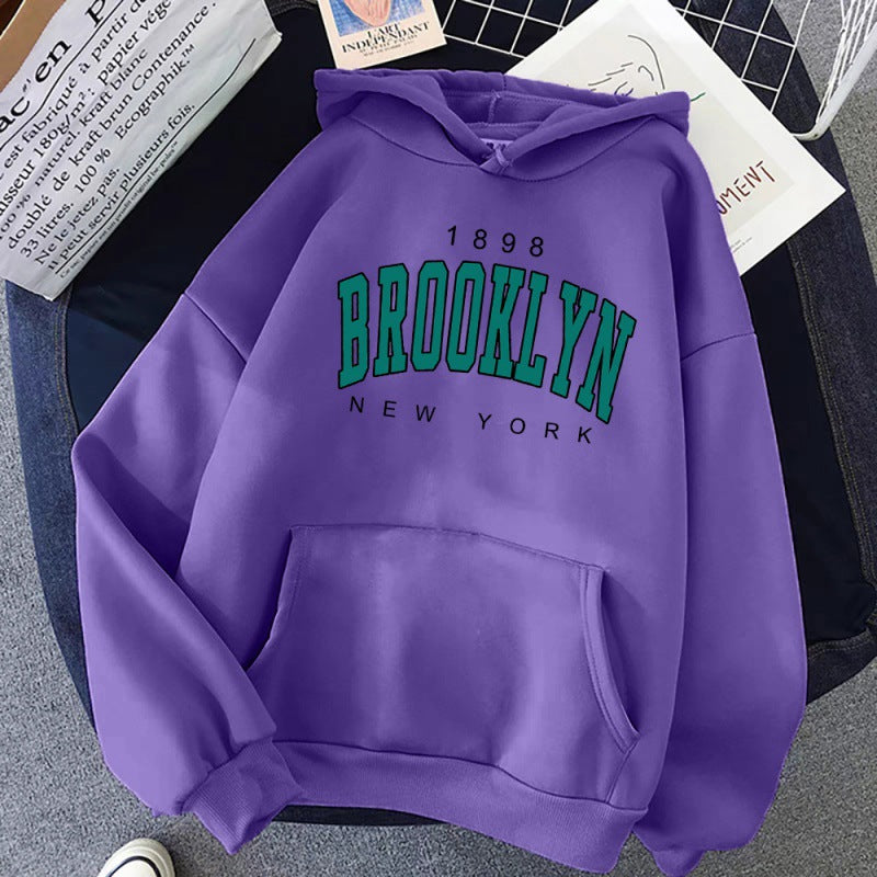 F.J.C. women's "1898 Brooklyn New York" graphic print hoodie S.W.