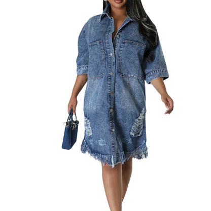 S.W. Women's Fashion Denim Long Dress