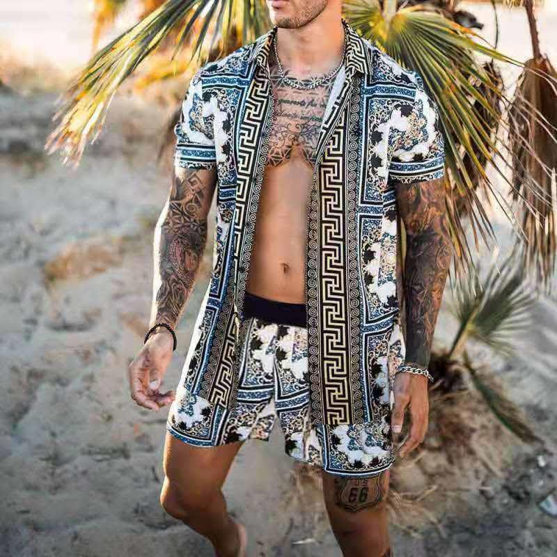 S.M. Men's Luxury Printed 2 piece Short Sets