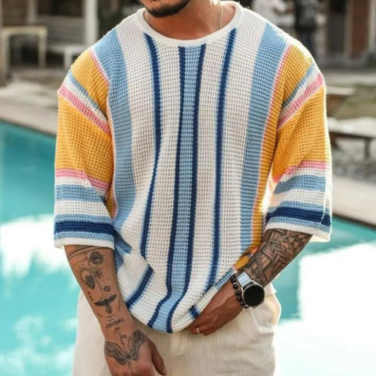 S.M. Striped  knitwear sweater