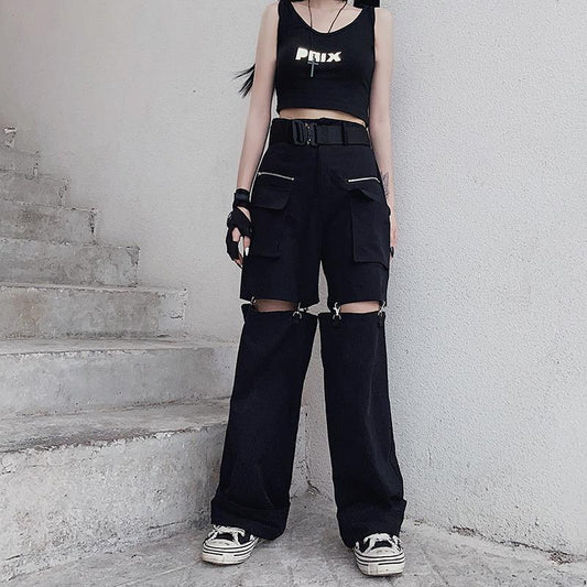 S.W.  Ripped large size hip hop wide leg loose slim floor dragging personality street trend jeans