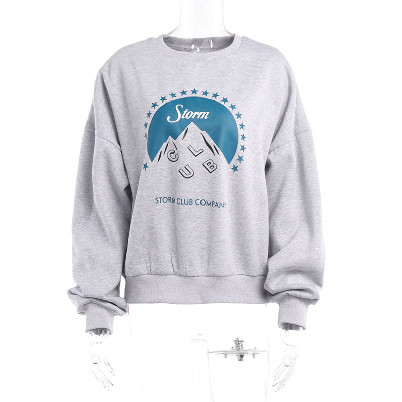 S.W. "Storm Club"  Graphic Print Crew Neck women's Sweatshirt