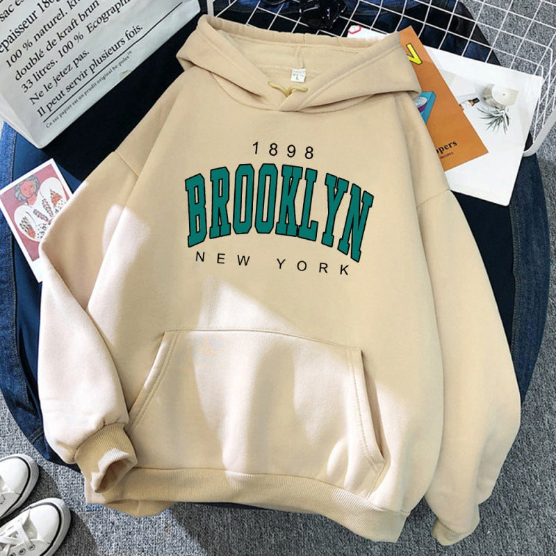 F.J.C. women's "1898 Brooklyn New York" graphic print hoodie S.W.