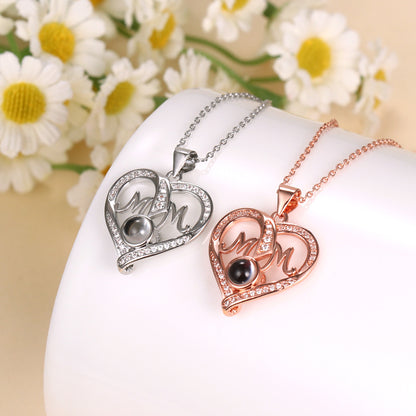 Women's Fashion Casual Heart-shaped MOM Projection Necklace