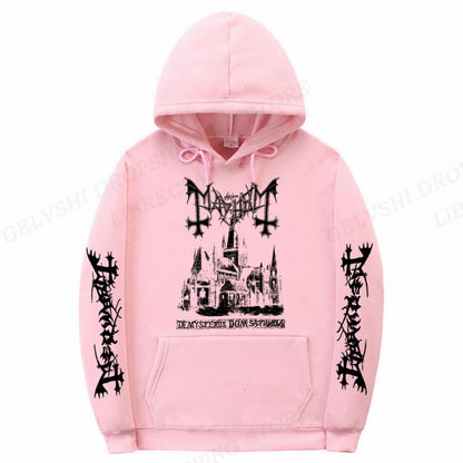 S.M. Men's Solid Color Printed Fashion Hoodie