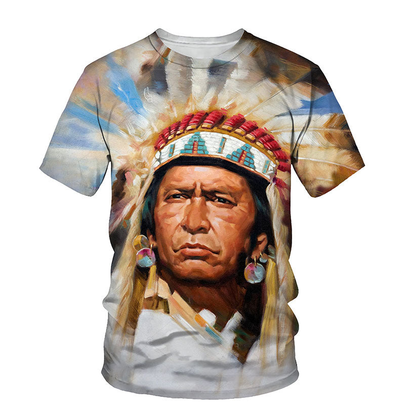 F.J.C.  S.M. Indian Series 3D Printed men's short sleeve shirt