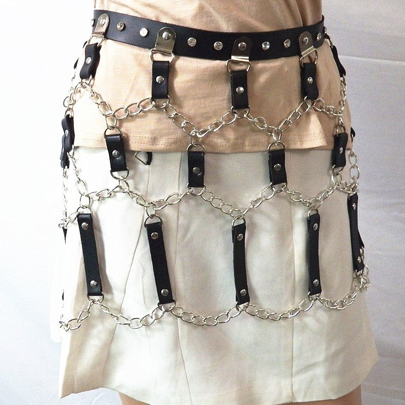 Rhinestone Inlaid Punk Belt Hip-hop Jewelry Waist Chain