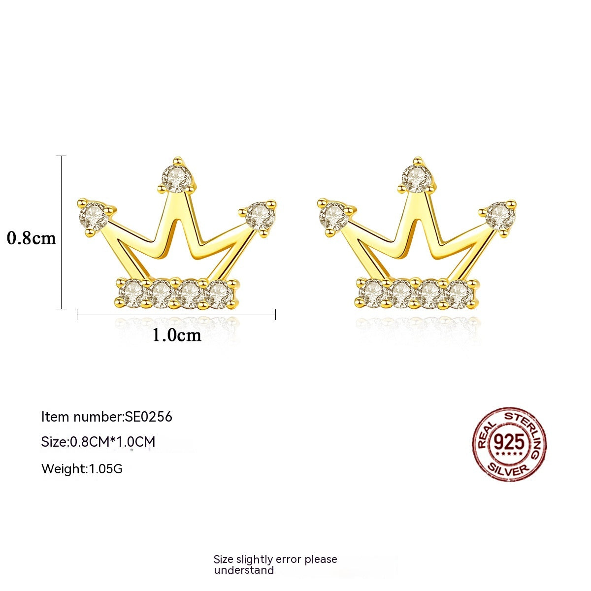 Crown Stud Earring S925 Silver Earrings