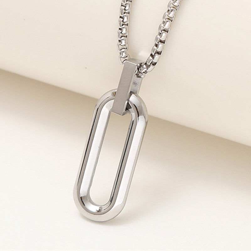 Men's Geometric Titanium Steel Pendant Simple Necklace