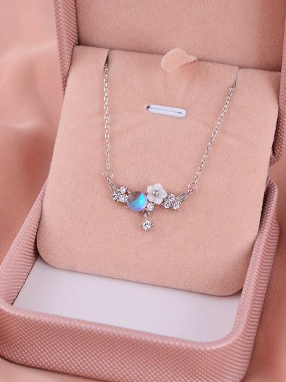 Flower Necklace Sterling Silver Clavicle Pendant For Women