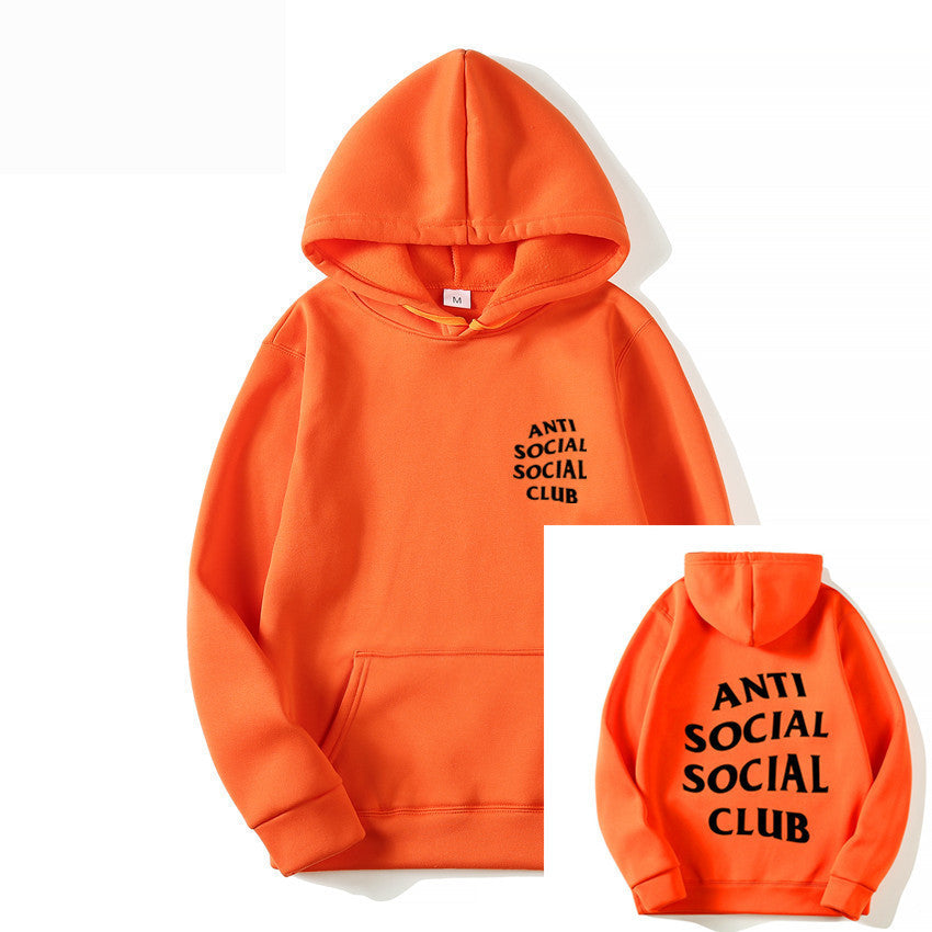 S.M.  Anti-Social Club Men's Hooded Letter Printing Casual Sweatshirt