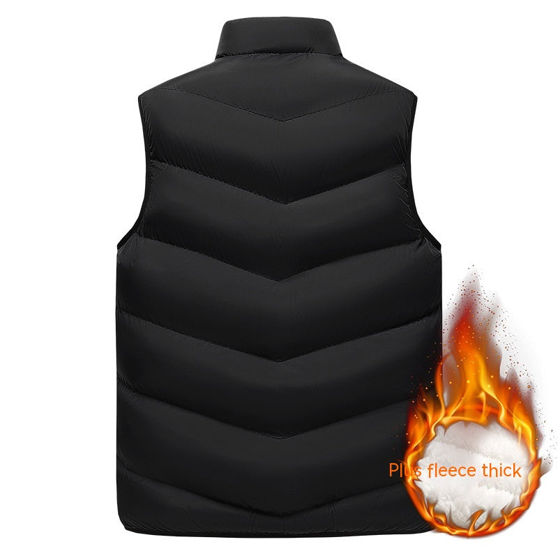 S.M. Down Cotton Fleece-lined Warm Vest