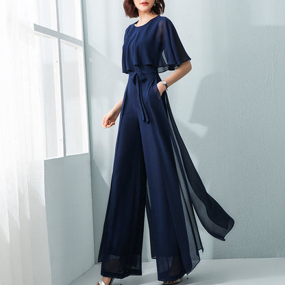 S.W. Lotus sleeve jumpsuit women's wide leg  temperament jumpsuit