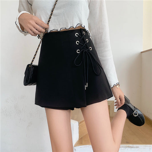 S.W. Irregular binding high waist casual skirt