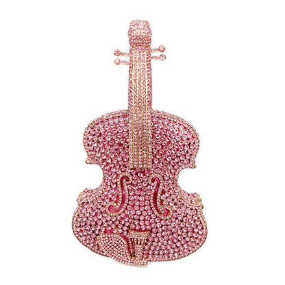 S.B. Amazing Luxury Violin Crystal Evening Bags Party Handbag