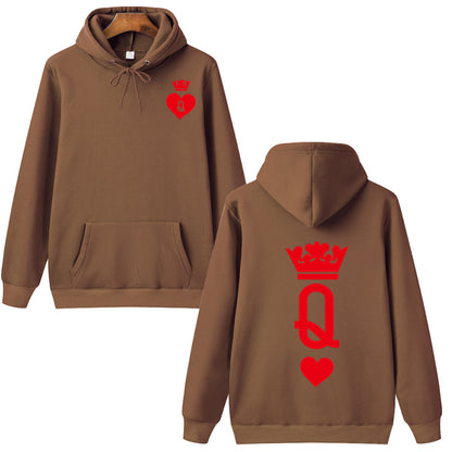 F.J.C. KING&QUEEN Couple's hooded pullover S.W. S.M.