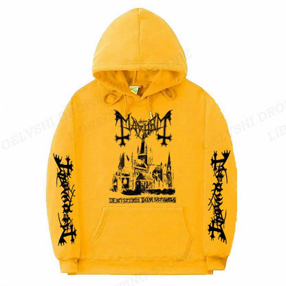 S.M. Men's Solid Color Printed Fashion Hoodie