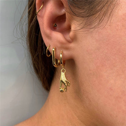 Fashion Jewelry Hip Hop Punk Gold Earrings