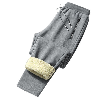 S.M.  Lamb Fleece Trousers Men's And Women's Loose Plus Fleece Warm Sweatpants